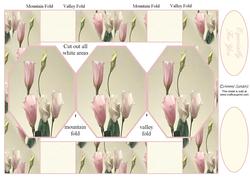 Stunning Pink & Cream Floral 3 Panel Pop Up Card