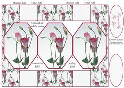 Whispy Pinks Floral 3 Panel Pop Up Card