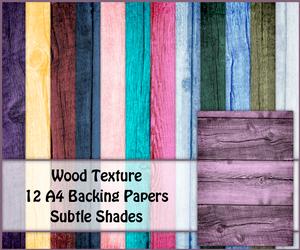 Wood Texture 12 A4 Backing Papers - Subtle Shades