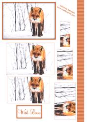 Winter Fox Watercolour Pyramid Topper