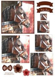 Beautiful Horse Watercolour Pyramid Topper