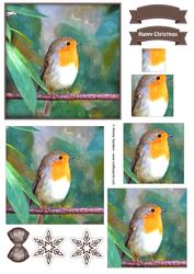 Winter Robin Watercolour Pyramid Topper