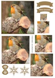 Winter Robin Watercolour Pyramid Topper