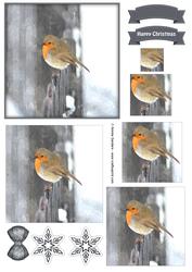 Winter Robin Watercolour Pyramid Topper