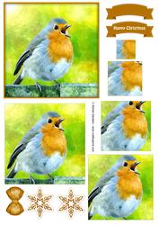 Winter Robin Watercolour Pyramid Topper