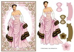 Vintage Fashion Lady Quick Card & Embellishments