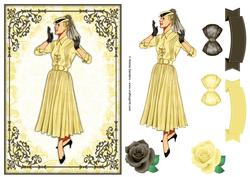 Vintage Fashion Lady Quick Card & Embellishments