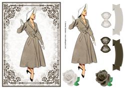 Vintage Fashion Lady Quick Card & Embellishments