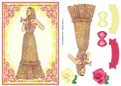 Vintage Fashion Lady Quick Card & Embellishments
