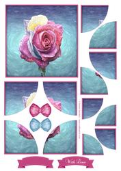 Beautiful Rose Watercolour Corner Stacker