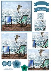 Day at the Beach Watercolour Pyramid Topper