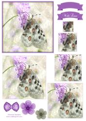 Beautiful Butterfly Watercolour Pyramid Topper