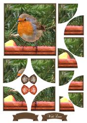 Sweet Little Robin Watercolour Corner Stacker