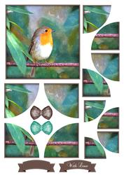 Sweet Little Robin Watercolour Corner Stacker