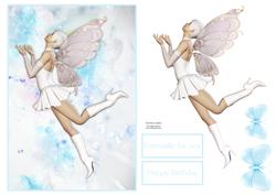 Beautiful White Sparkle Fairy Card Front