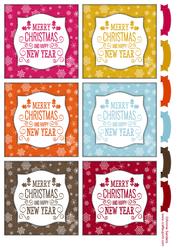6x Holly, Merry Christmas & Happy New Year Toppers