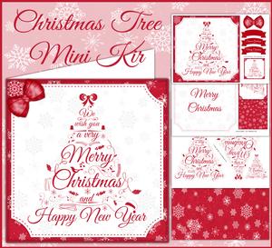 Red Christmas Tree Words Mini Kit