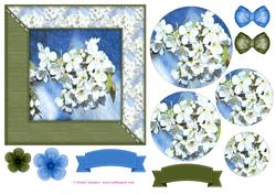 Pretty Floral Watercolour 6x6 Card Front & Decoupage