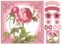 Vintage Rose 8x8 Topper & Embellishments
