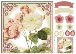 Vintage Rose 8x8 Topper & Embellishments