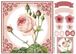 Vintage Rose 8x8 Topper & Embellishments