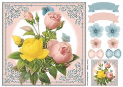 Vintage Rose 8x8 Topper & Embellishments