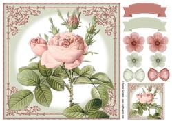 Vintage Rose 8x8 Topper & Embellishments