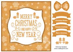 Holly, Merry Christmas & Happy New Year 8x8 Topper