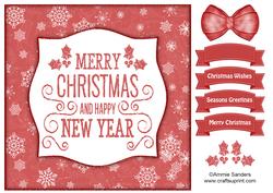 Holly, Merry Christmas & Happy New Year 8x8 Topper