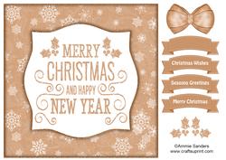 Holly, Merry Christmas & Happy New Year 8x8 Topper