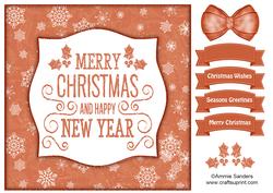 Holly, Merry Christmas & Happy New Year 8x8 Topper