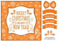 Holly, Merry Christmas & Happy New Year 8x8 Topper
