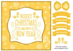 Holly, Merry Christmas & Happy New Year 8x8 Topper