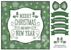 Holly, Merry Christmas & Happy New Year 8x8 Topper