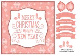 Holly, Merry Christmas & Happy New Year 8x8 Topper