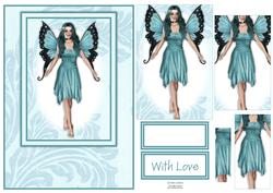 Beautiful Blue Fairy Card Front Kit