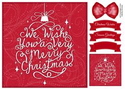 We Wish You a Very Merry Christmas 8x8 Topper