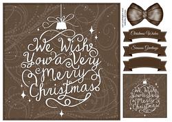 We Wish You a Very Merry Christmas 8x8 Topper
