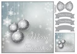 Merry Christmas Baubles 8x8 Topper & Embellishments