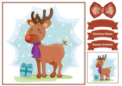 Christmas Reindeer 8x8 Topper & Embellishments