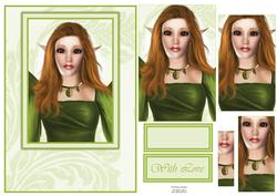 Gorgeous Emerald Fairy Portrait Card Front