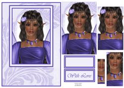 Gorgeous Purple Fairy Portrait Card Front