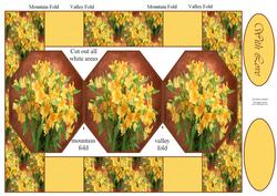 Stunning Yellow Oriental Lilys 3 Panel Pop Up Card