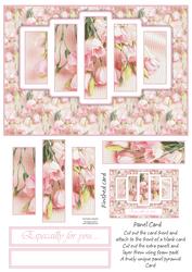 Delicate Pink Flowers Panel Card Sheet