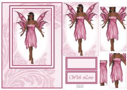 Gorgeous Pink Fairy Card Front