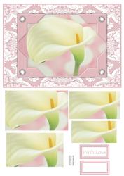 Stunning Calla Lily & Lace Card Front