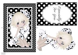 Cute Dalmation Girl Spinner Card