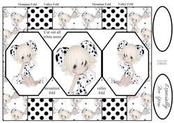 Cute Dalmation Girl 3 Panel Pop Up