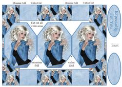 Stunning Beauty in Denim 3 Panel Pop Up