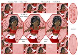 Pretty Red Fairy 3 Panel Pop Up